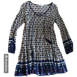 En Crème Boho Flowy Floral Dress